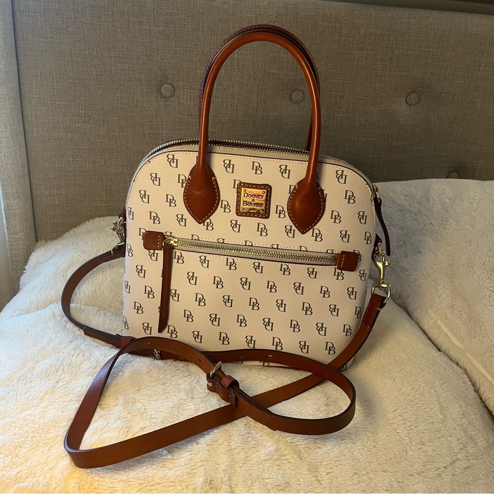 Dooney & Bourke Gretta Domed Satchel in Bone.